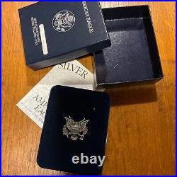 2000 P PROOF American SILVER EAGLE Ounce Silver 1 oz BOX + COA Ag 999 USA