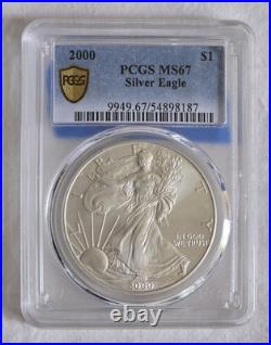 2000 Silver Eagle $1 Dollar PCGS Graded MS 67