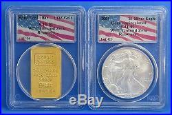 2001 Gem UNC Silver Eagle & Gold Swiss Credit WTC 2 Troy Oz Coin Set 1 of 426