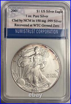 2001 Silver Eagle One Dollar 1oz WTC 9/11 Ground Zero Recovery NCM Numistrust
