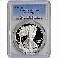 2001-W American Silver Eagle Proof PCGS PR70 DCAM