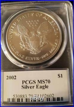 2002 American Silver Eagle MS70 Mercanti Signed Population only 36. Only $1999