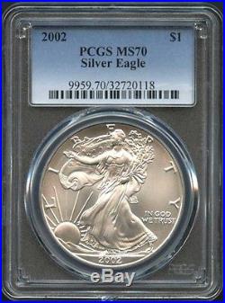 2002 American Silver Eagle PCGS MS-70 -137798