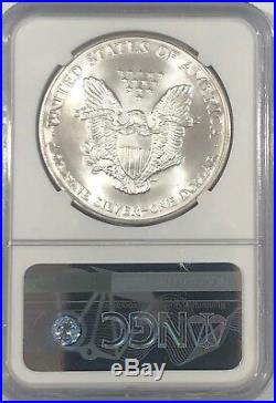 2002 Ngc Ms70 Silver American Eagle Mint State 1 Oz. 999 Fine Bullion