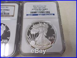 2003-2010 W NGC PF70 American Silver Eagle Proof Ultra Cameo $1 Coin Setx7