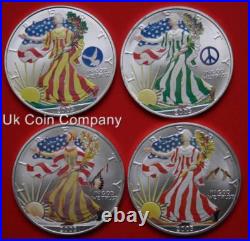 2003 American Dollar Silver Eagle 1 oz 4 Coin Set In Capsules 2003 American Dollar Silver Eagle 1 oz 4 Coin Set In Capsules