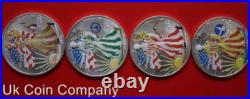 2003 American Dollar Silver Eagle 1 oz 4 Coin Set In Capsules 2003 American Dollar Silver Eagle 1 oz 4 Coin Set In Capsules