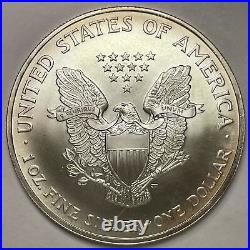 2003 Rainbow Toning Silver Eagle Brilliant Uncirculated BU Coin #11082