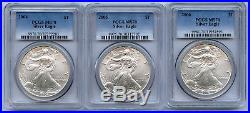2004, 2005 And 2006 $1 Silver Eagle ALL Nice PCGS MS 70 3 Coin Lot