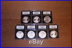 2004 2018 Silver Eagle Retro Black Core Variety Set All Coins Ngc Ms70 Pf70