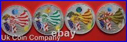 2004 American Liberty Dollar Silver Eagle 1 oz 4 Coin Set In Capsules