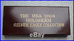 2004 USA 999 Silver $1 Coin 1 Oz Hologram Silver Eagle Collection Cased & Coa