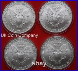 2005 American Silver Eagle Dollar 1 oz 4 Coin Set In Capsules 2005 American Silver Eagle Dollar 1 oz 4 Coin Set In Capsules