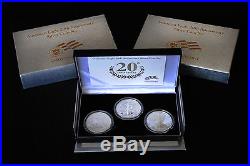 2006 20th Anniversary Silver Eagle Three Coin Set