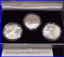 2006 American Eagle 20th Anniversary Silver Three Coin Set