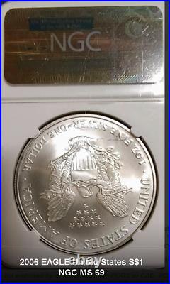 2006 Eagle $1 MS69 West Point NGC 1oz 0.999 Fine Silver SCARCE
