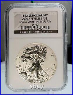 2006-P American Silver Eagle $1 NGC PF69 Reverse Proof 20th Anniversary Coin