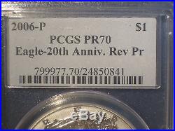 2006-P REVERSE PROOF PCGS PR70 20th Anniversary SILVER EAGLE $1 Dollar