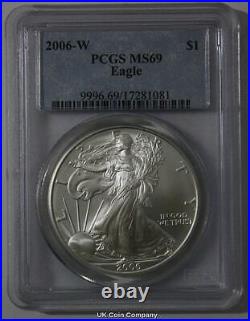 2006 Silver Eagle Dollar United States Pcgs Graded Ms69 Coin