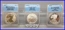 2006 Silver Eagle Set ANACS 20th Anniversary PR 70 3 Coins