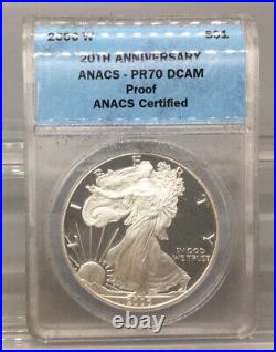 2006 Silver Eagle Set ANACS 20th Anniversary PR 70 3 Coins