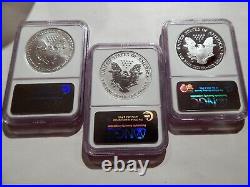 2006 W 20th Anniversary Silver American Eagle Dollar Set NGC MS70/ PF70 / PF70