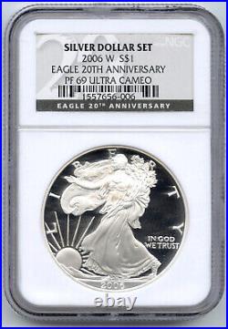 2006-W American Eagle Proof Silver Dollar NGC PF69 Ultra Cameo 20th Ann. H740