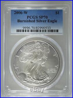 2006-W PCGS SP70 Burnished Silver Eagle 1 oz Coin