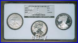 2006-W &P 20th Anniversary 3pc Silver Eagle Set NGC MS69 PF69 with REVERSE PROOF