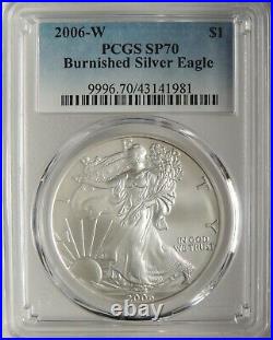 2006-w $1 Burnished American Silver Eagle Gem Pcgs Sp70 #43141981 Top Pop