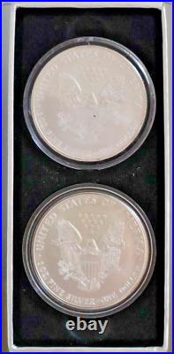 2007 American Eagle Silver Dollars X 2 2 oz. Of Fine Silver BUC Boxed