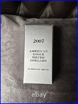 2007 American Eagle Silver Dollars X 2 Silver Ingot Shaped Box In Plastic Cases