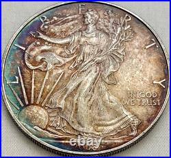 2008 American Silver Eagle BU Heavy Toning Beautiful Color 2008 American Silver Eagle BU Heavy Toning Beautiful Color