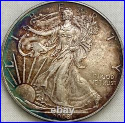 2008 American Silver Eagle BU Heavy Toning Beautiful Color 2008 American Silver Eagle BU Heavy Toning Beautiful Color