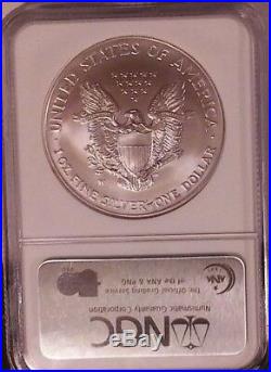 2008 Reverse Of 2007 W Burnished Silver Eagle Error Coin Ngc Certified Ms 70