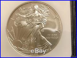 2008 W American Silver Eagle Ngc Ms70 Reverse Of 2007 Label Spot Free Gem