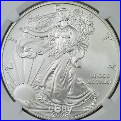 2008-W Burnished Silver Eagle Reverse of 2007 NGC MS69