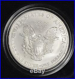 2008-W (REVERSE OF 2007) BURNISHED AMERICAN SILVER EAGLE Box and COA -(557)