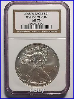 2008-W Reverse of 2007 America Silver Eagle NGC MS70 Lowest Price On Ebay