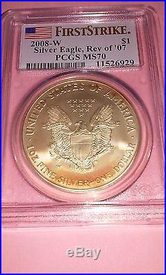 2008-W Reverse of 2007 PCGS SP70 First Strike Burnished American Silver Eagle