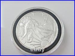 2009 DC Proof Overstrike 1oz Mint State Silver Eagle $1 Daniel Carr