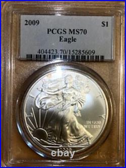 2009 Eagle $1 One Dollar Silver 1oz Coin PCGS MS70 Reg Strike WestPoint 2009 Eagle $1 One Dollar Silver 1oz Coin PCGS MS70 Reg Strike WestPoint