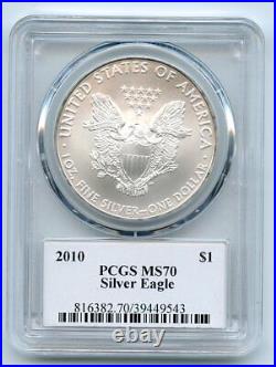 2010 $1 American Silver Eagle Dollar PCGS MS70 Leonard Buckley