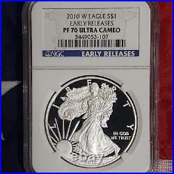 2010 W American Silver Eagle $1 Proof NGC PF70 Ultra Cameo Early Releases