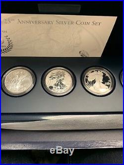 2011 $1 American Silver Eagle 25th Anniversary 5 pc. Silver Coin Set Fresh