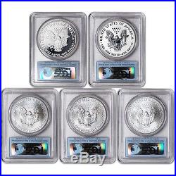 2011 25th Anniversary Silver Eagle 5 coin Set PCGS 70 FS