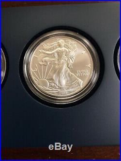2011 American Eagle 25th Anniversary Silver 5 Coin Set Display Box & COA