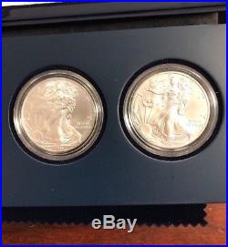 2011 American Eagle Silver 25th Anniversary Complete 5 Coin Set With Box & COA
