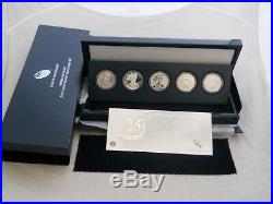 2011 American Silver Eagle 25th Anniversary 5-Coin Set With All OGP Free Shipping