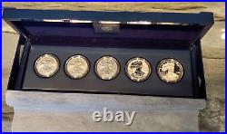 2011 American Silver Eagle 5 Coin 25th Anniversary Set With Box